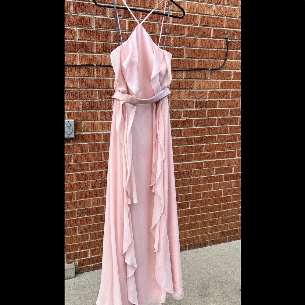 Blush colored bridesmaid dress